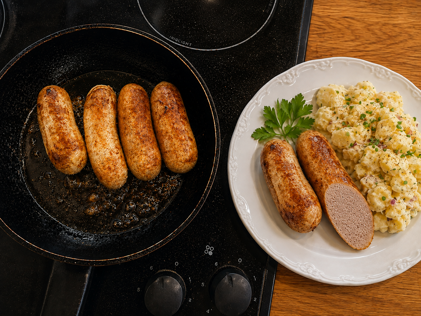 Fine German Bratwurst presentation