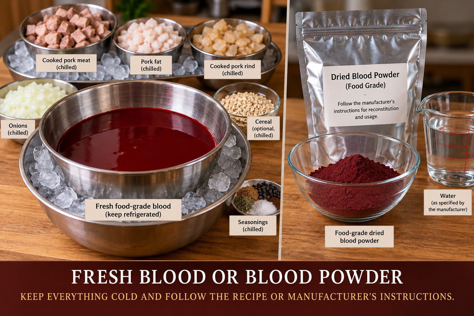 Fresh blood VS Tried Blood Powder