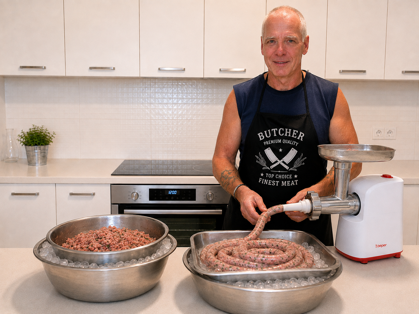 Me stuffing sausages