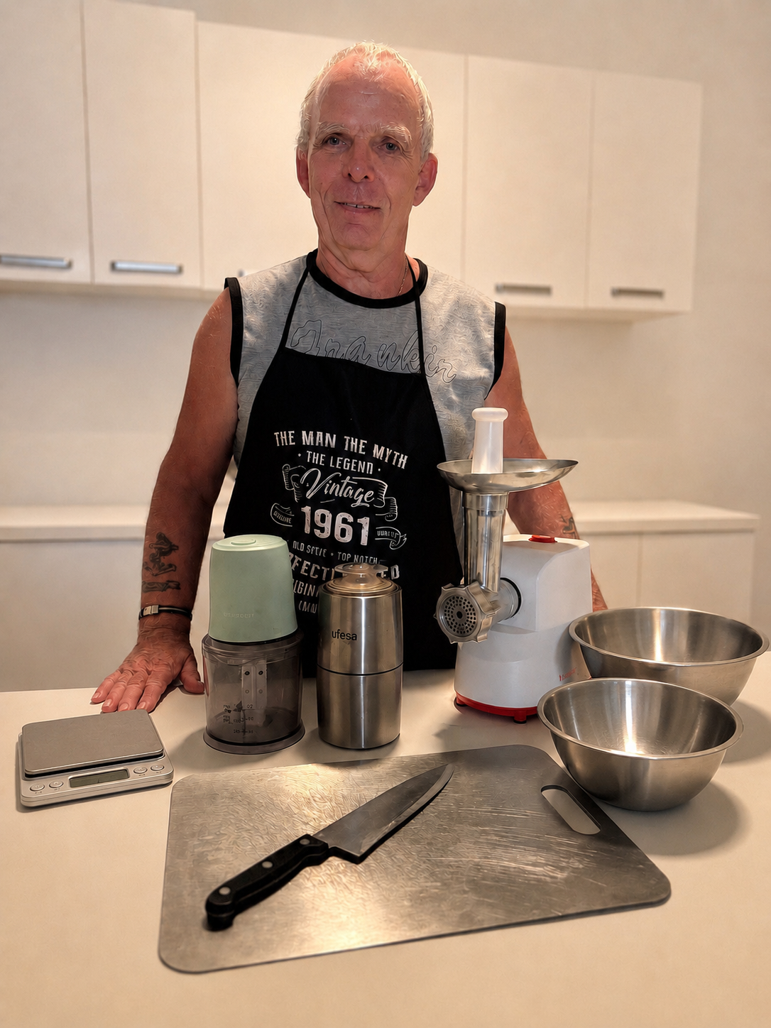 Basic equipment to make sausages