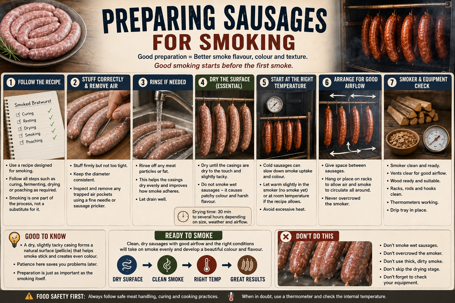 Prepare Sausage for smoking