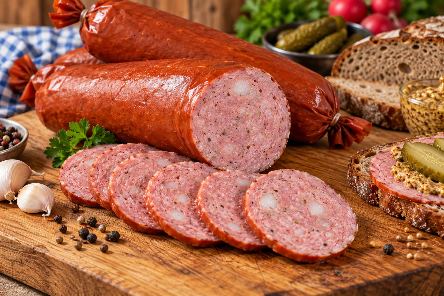 Rustic Kochsalami Charcuterie Board