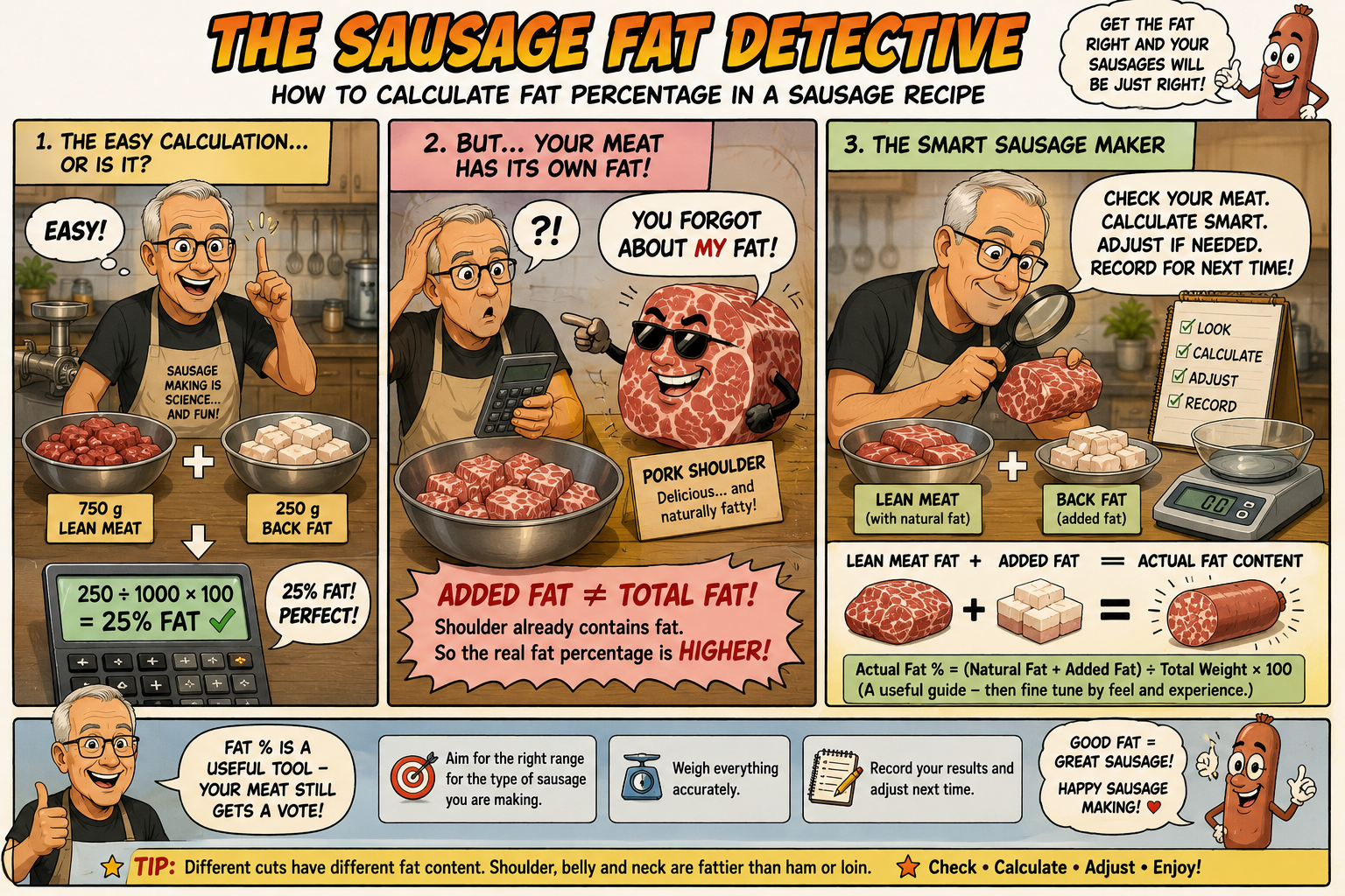 Sausage fat detective