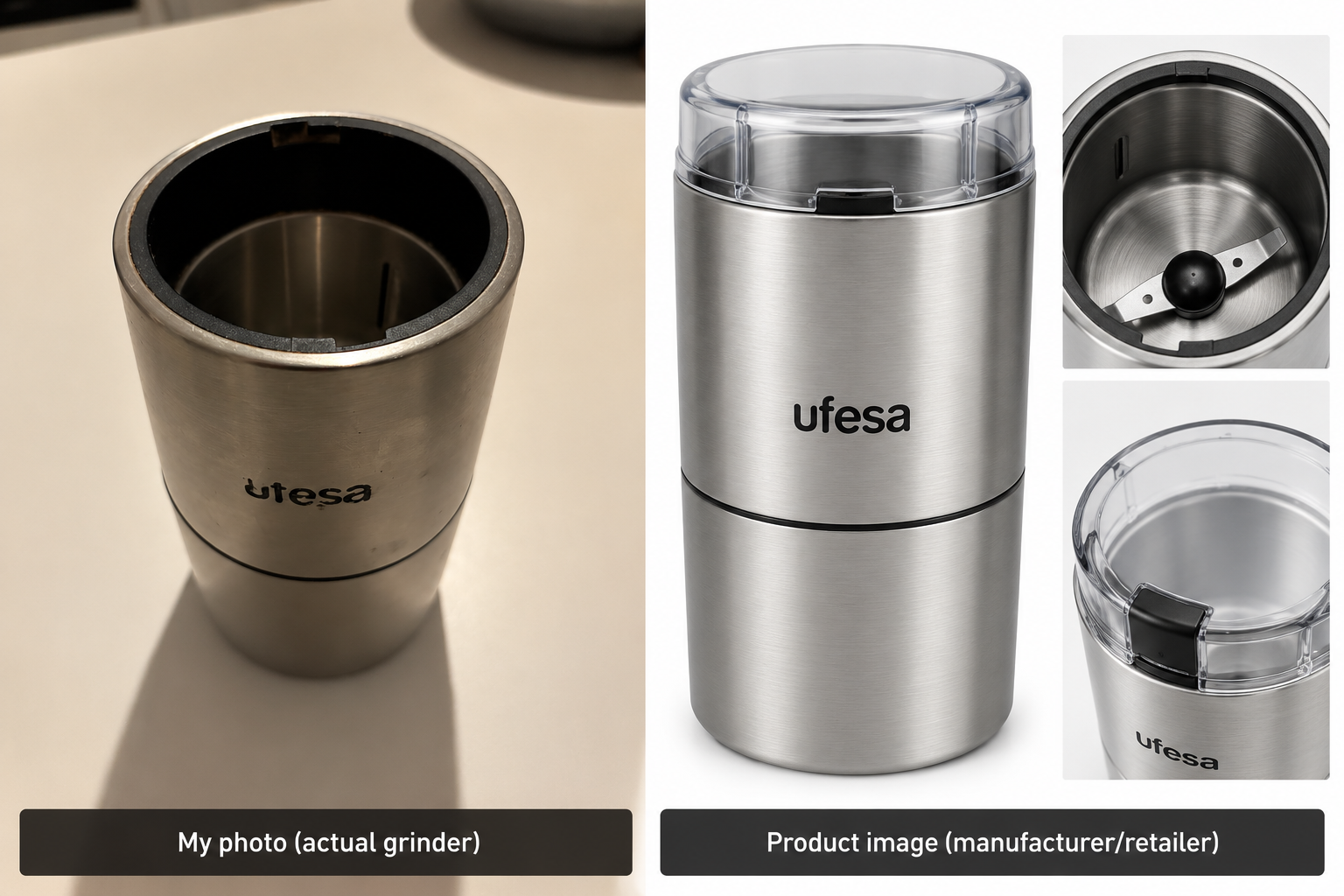 Ufesa coffee grinder as spice mill