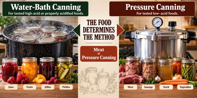 Water bath VS pressure canning