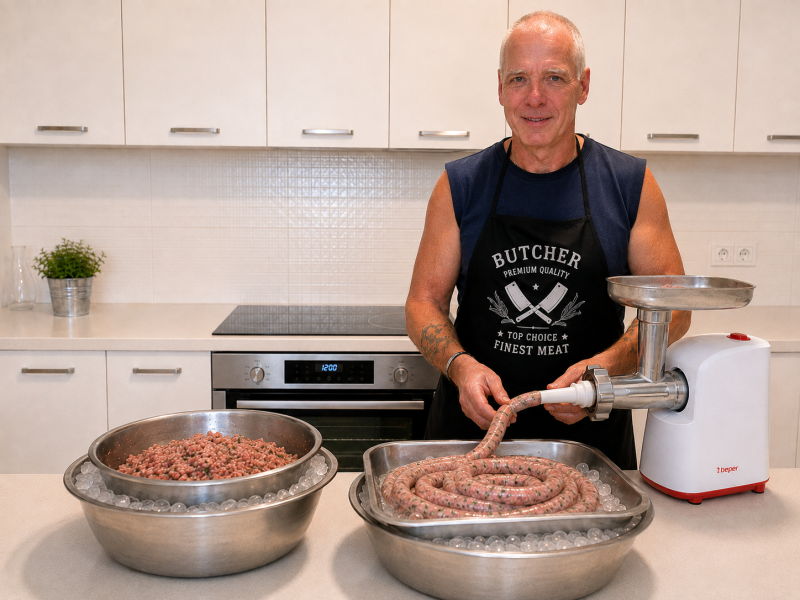 Me stuffing sausages