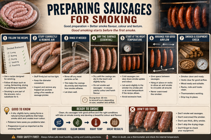 Prepare Sausage for smoking