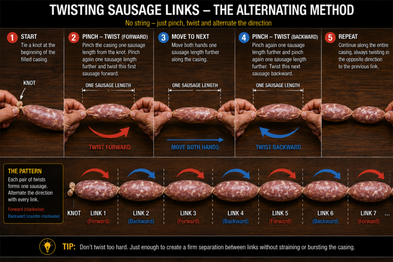 Twisting Sausage Links